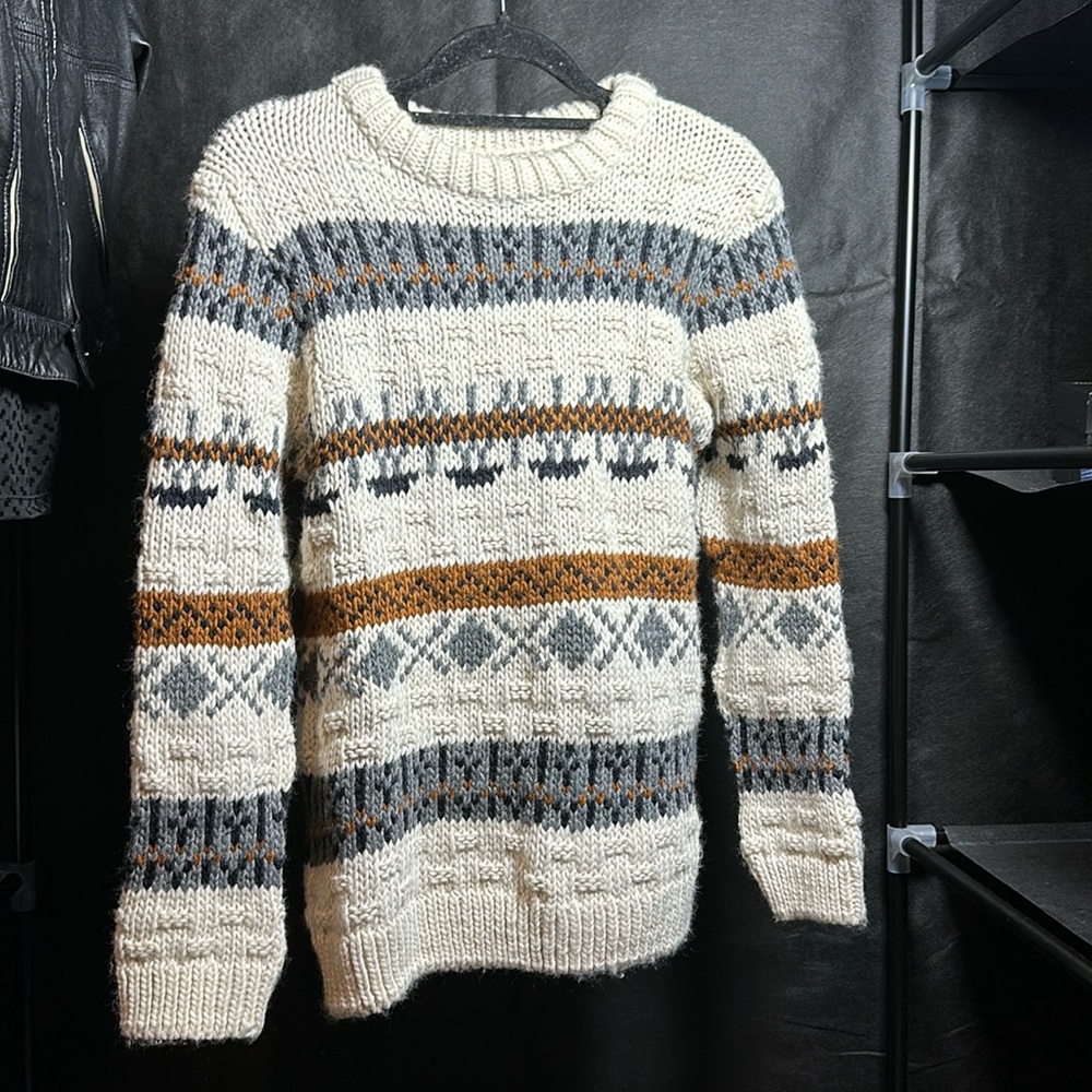 ZARA BIG BOY CHUNKY CABLE KNIT PULLOVER SWEATER